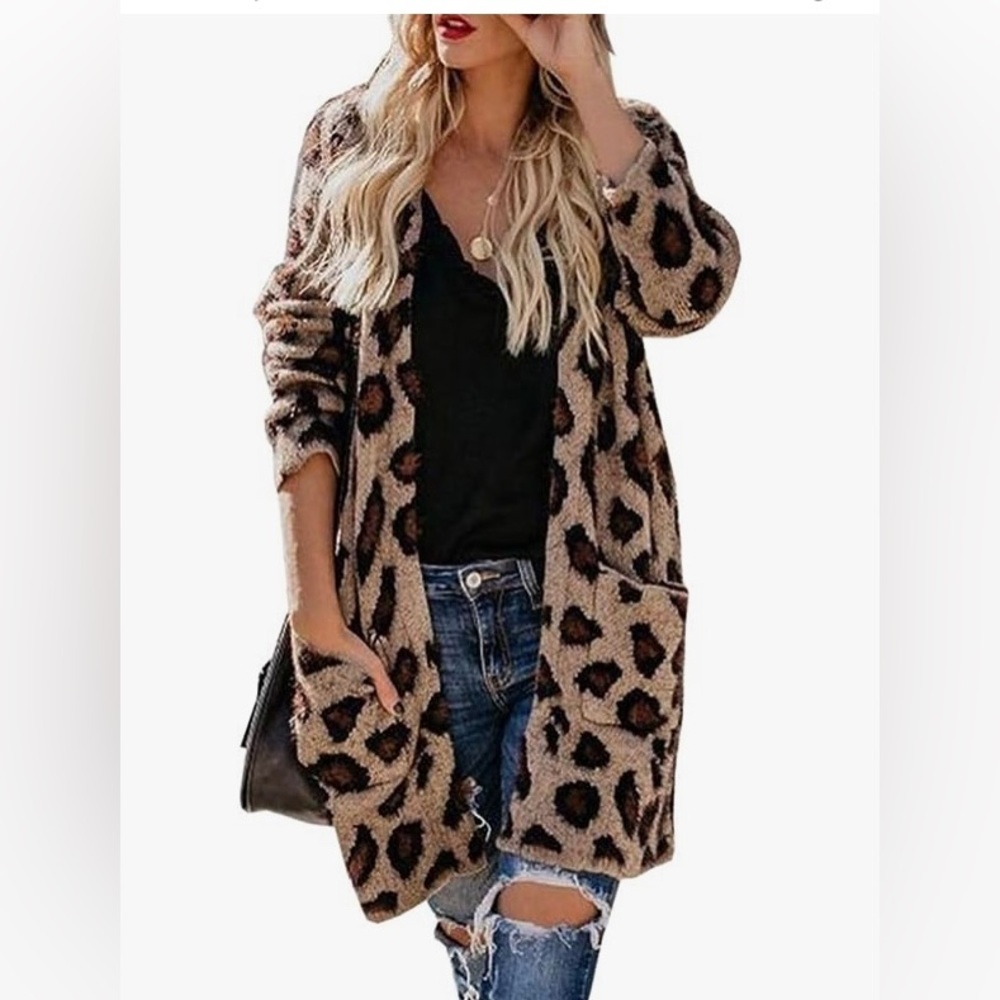 Leopard cardigan sweater